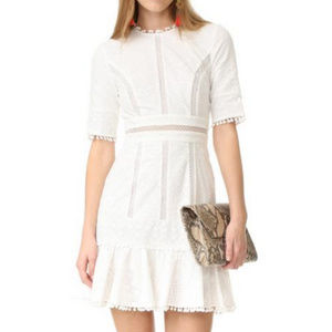 Zimmermann Caravan White Open-Back Mini Dress